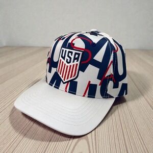 USA Soccer Hat All Print Snapback Cap Red Blue Team USA World Cup AOP